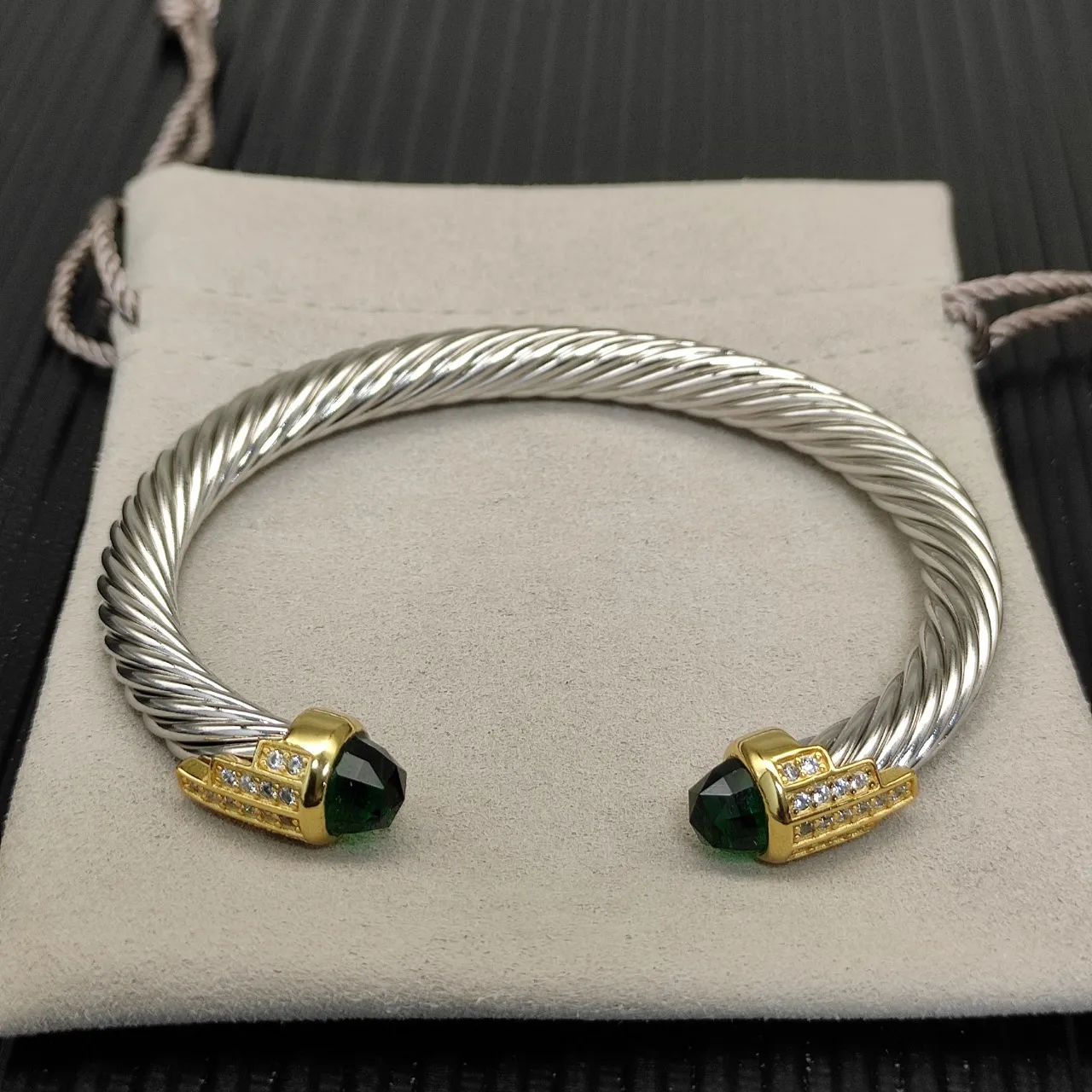David Yurman Cable Classics Silver Gold Twisted Dual-Tone Metal Bracelet 5