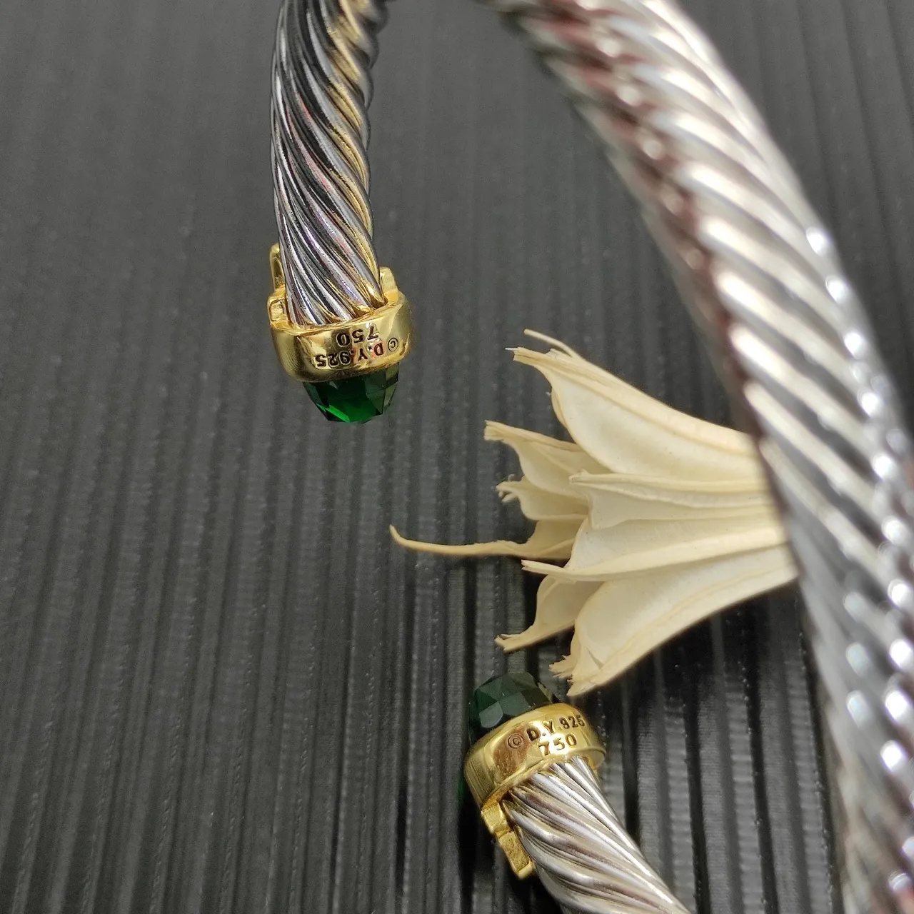 David Yurman Cable Classics Silver Gold Twisted Dual-Tone Metal Bracelet 9
