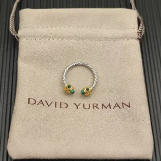 David Yurman Cable Silver Gold Twisted Band Dual-Tone Metal Ring