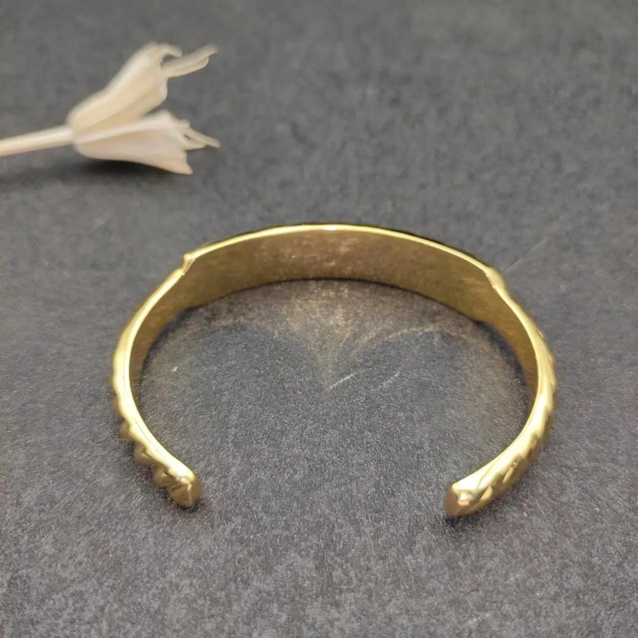 David Yurman Cable Twisted Rope Scalloped Edge Gold-Tone Open Cuff Bracelet 6