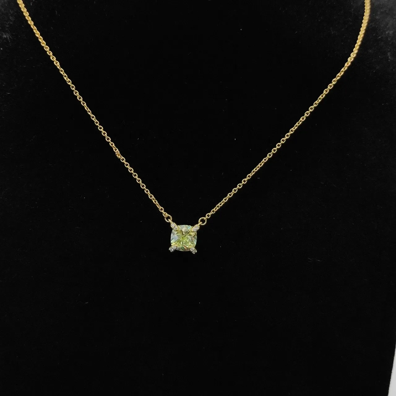 David Yurman Gold Yellow Chain Cushion-Cut Gemstone Necklace 3