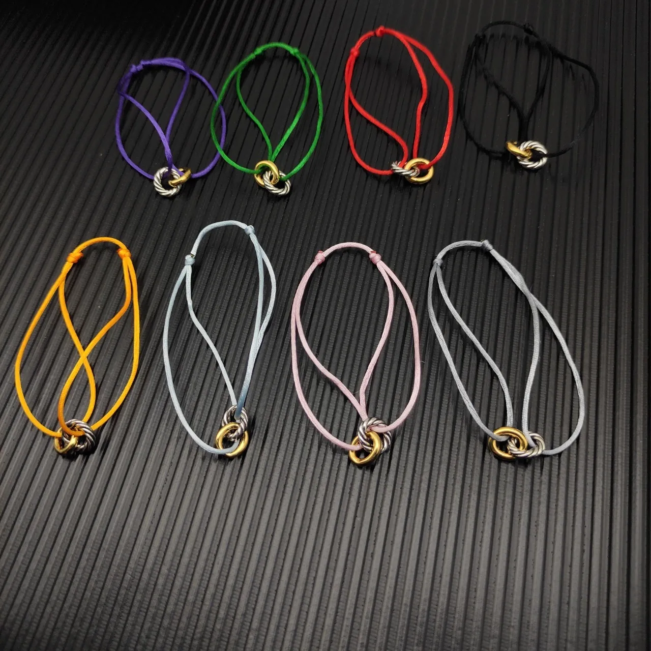 David Yurman Interlocking Dual-Tone Ring Yellow Cord Bracelet 2