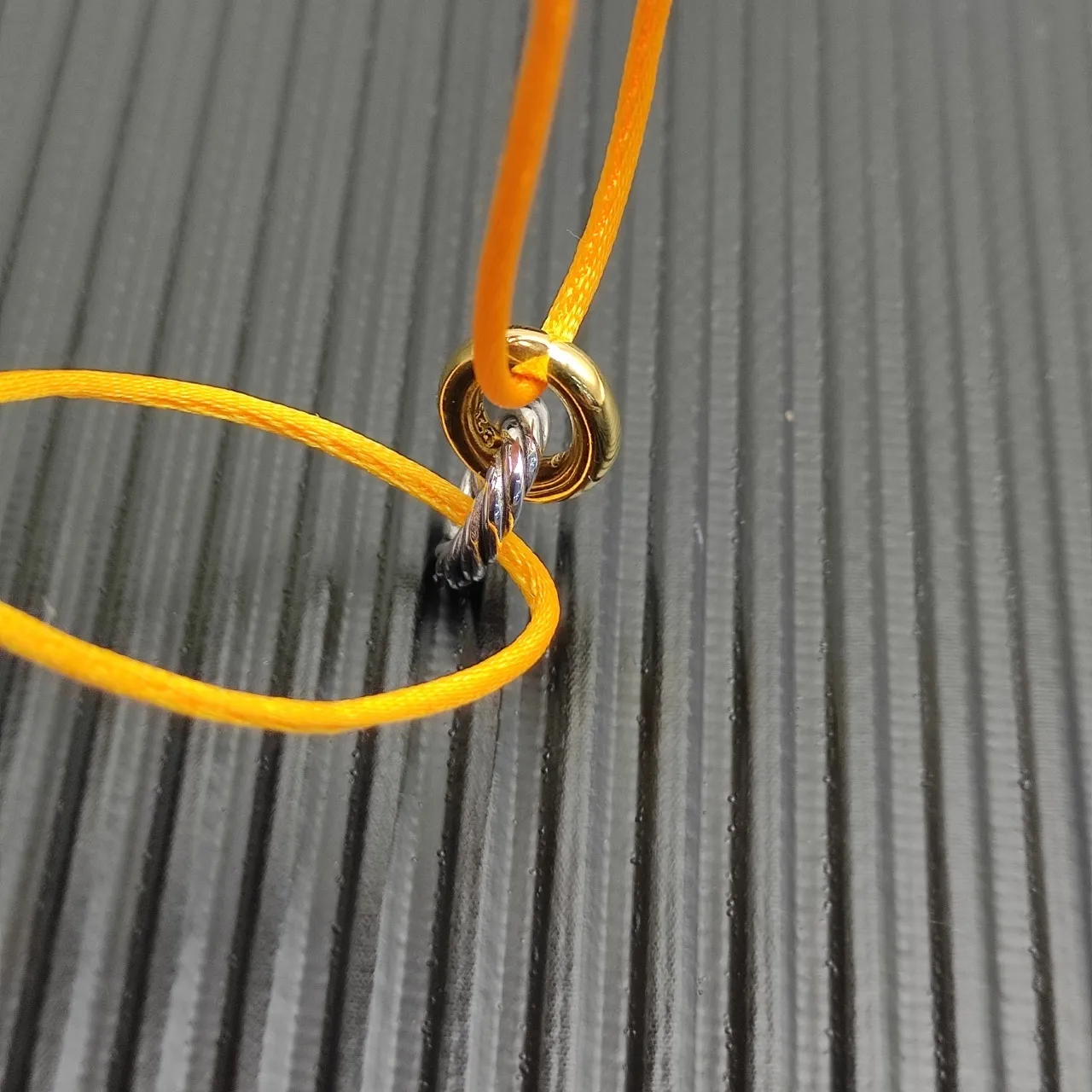 David Yurman Interlocking Dual-Tone Ring Yellow Cord Bracelet 4