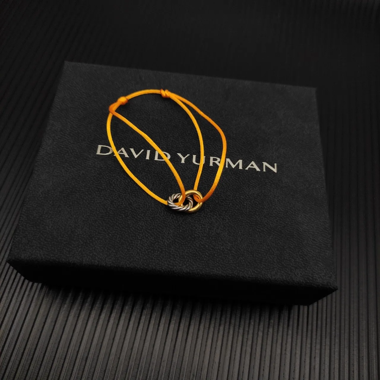 David Yurman Interlocking Dual-Tone Ring Yellow Cord Bracelet 5