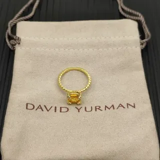 David Yurman Twisted Cable Citrine Solitaire Ring