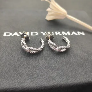 David Yurman Twisted Rope Cable Hoop Earrings