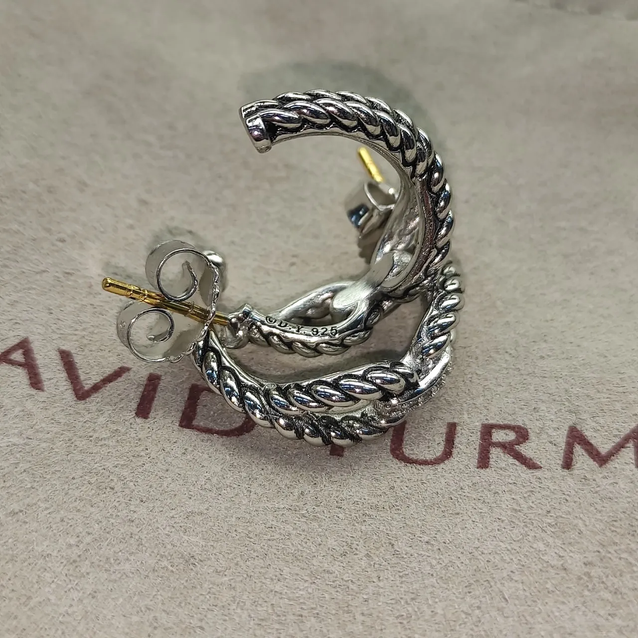 David Yurman Twisted Rope Cable Hoop Earrings 2