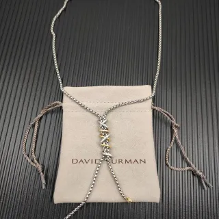 David Yurman X-Laced 双色银金项链
