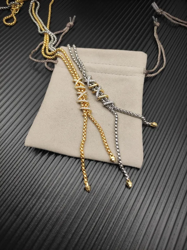 David Yurman X-Laced Two-Tone Silver and Gold Necklace 3