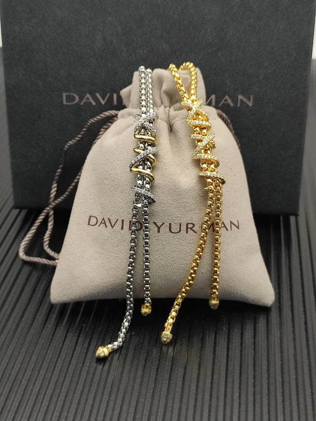 David Yurman X-Laced Two-Tone Silver and Gold Necklace 4