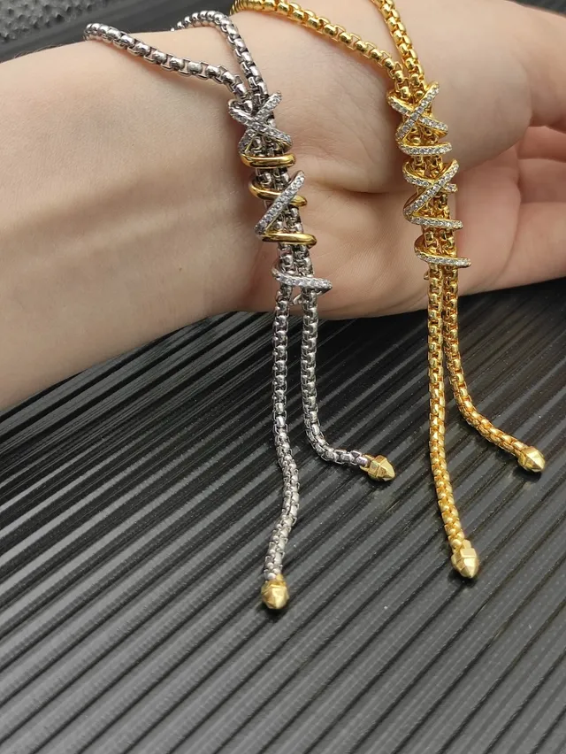 David Yurman X-Laced Two-Tone Silver and Gold Necklace 5
