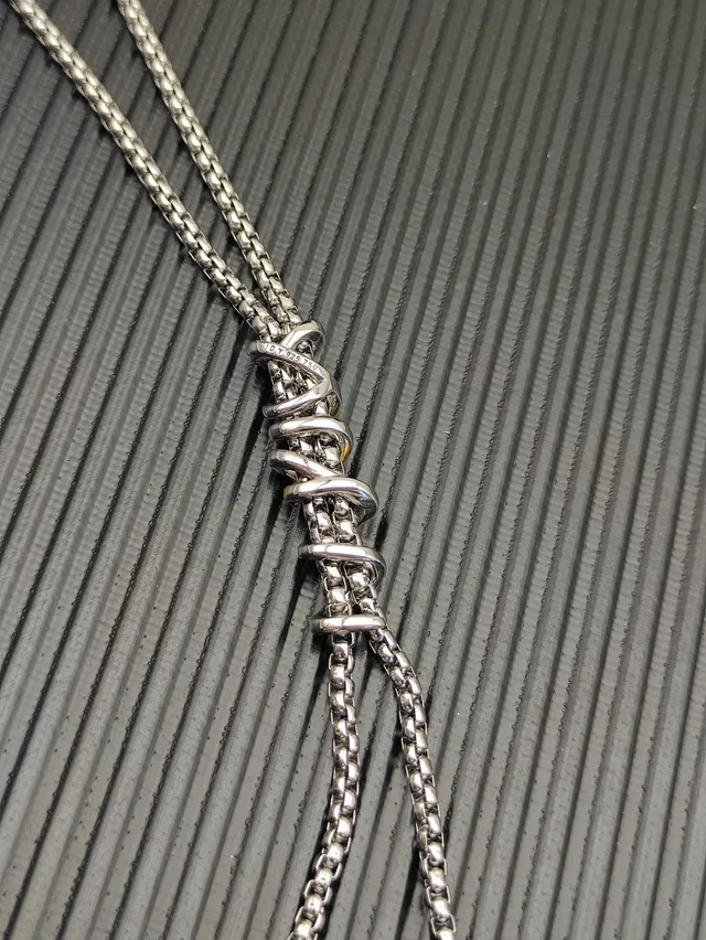 David Yurman X-Laced Two-Tone Silver and Gold Necklace 7