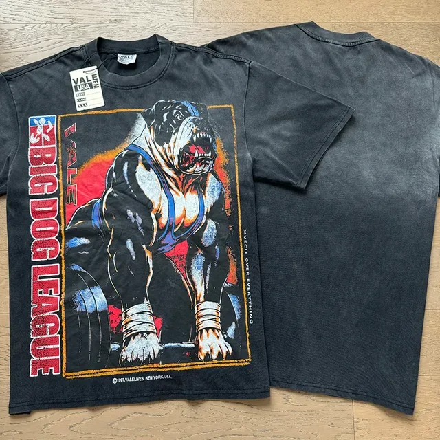 Distressed Acid-Wash Graphic Print T-Shirt 2