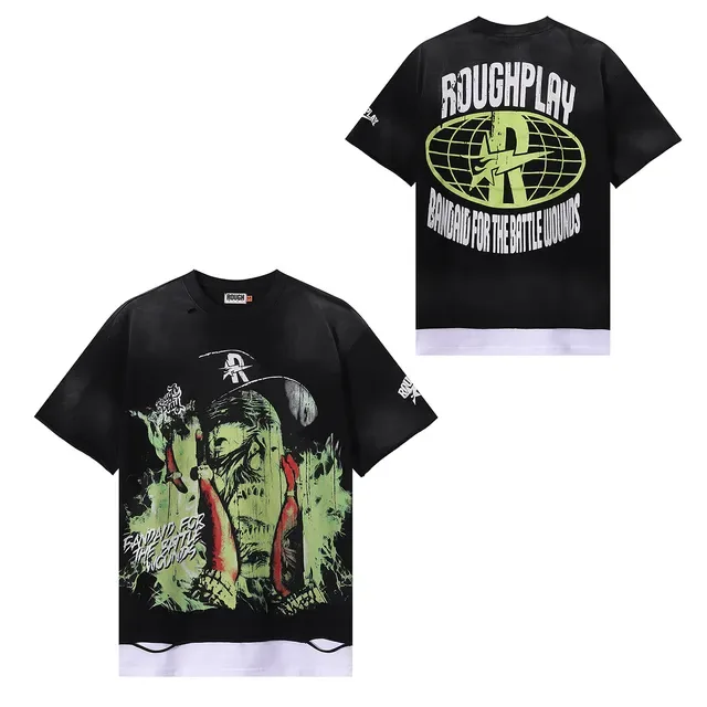Distressed Black Oversized Graphic Print T-Shirt 2