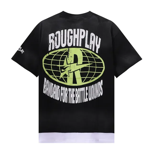 Distressed Black Oversized Graphic Print T-Shirt 3