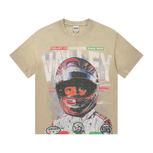 Distressed Racing Helmet Graphic T-Shirt 2
