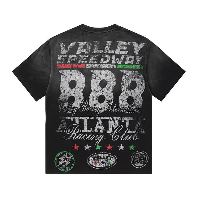 Distressed Racing Helmet Graphic T-Shirt 6