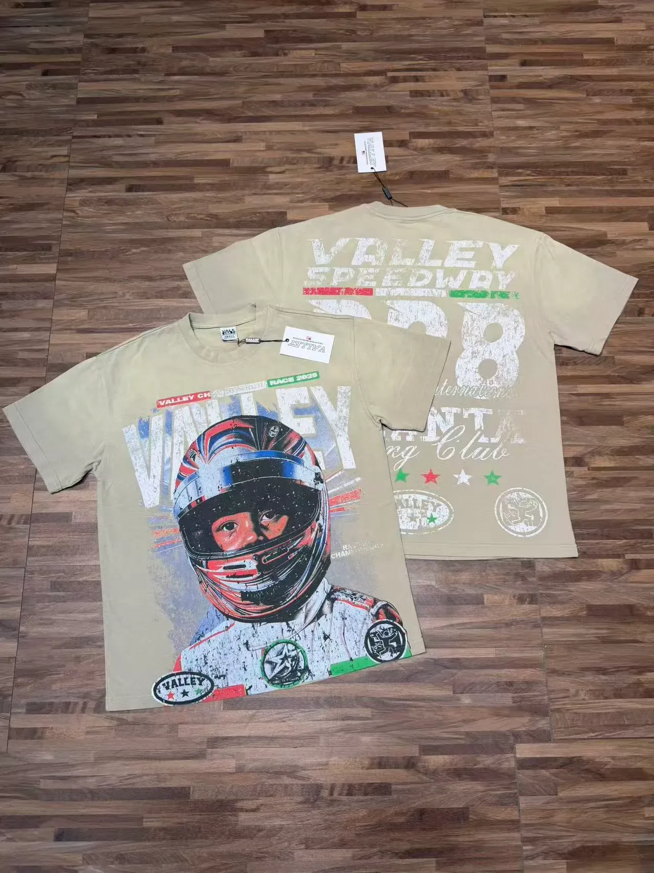 Distressed Racing Helmet Graphic T-Shirt 12