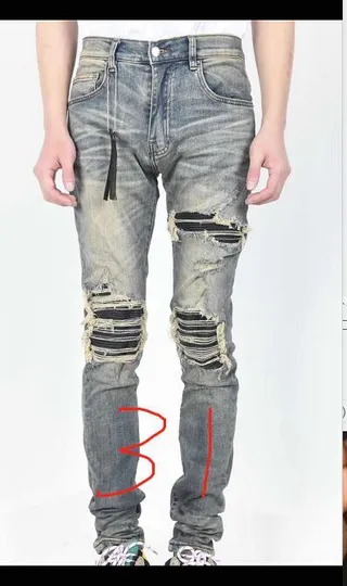 Distressed Ripped Slim-Tapered Stone-Washed Blue Jeans 4