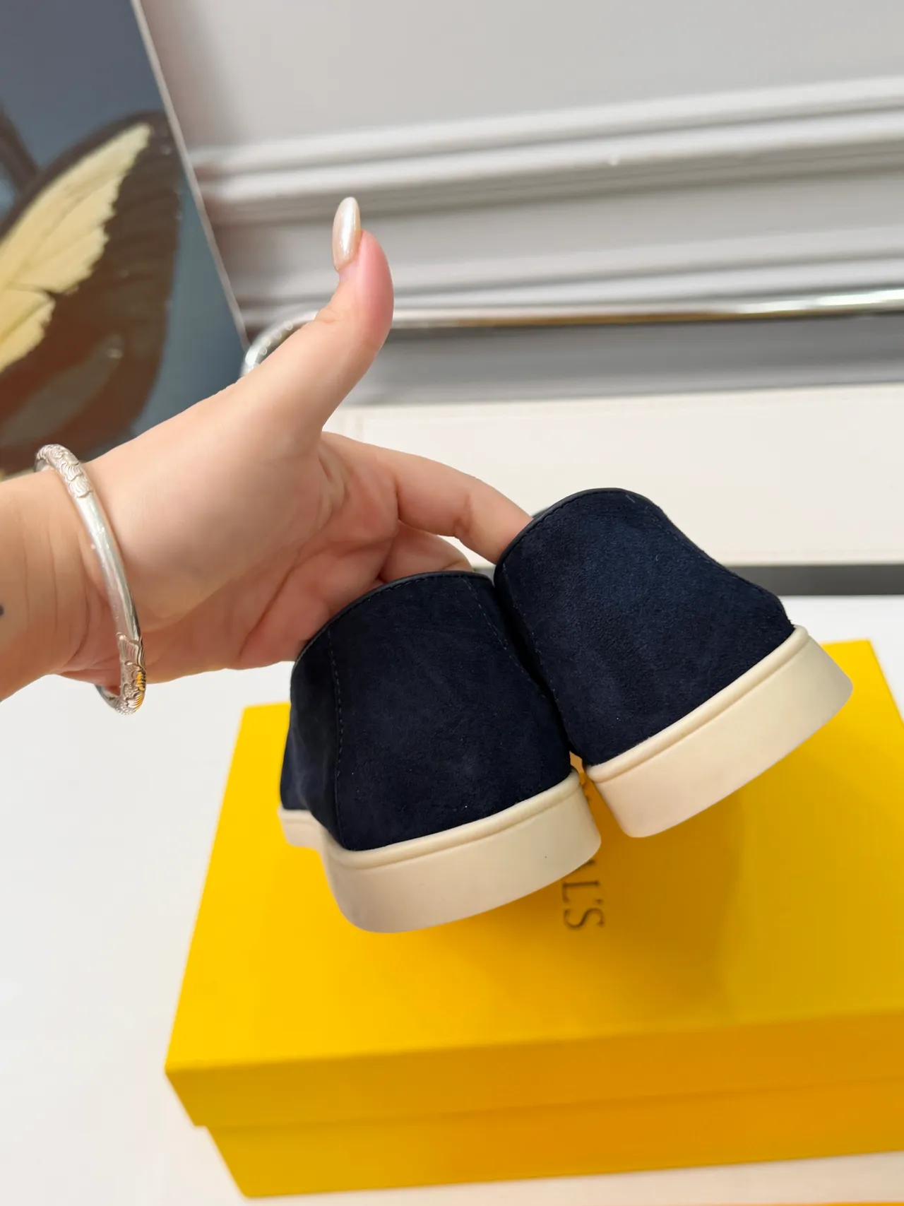 DOUCAI'S Navy Beige Suede Tassel Detail Loafer 3