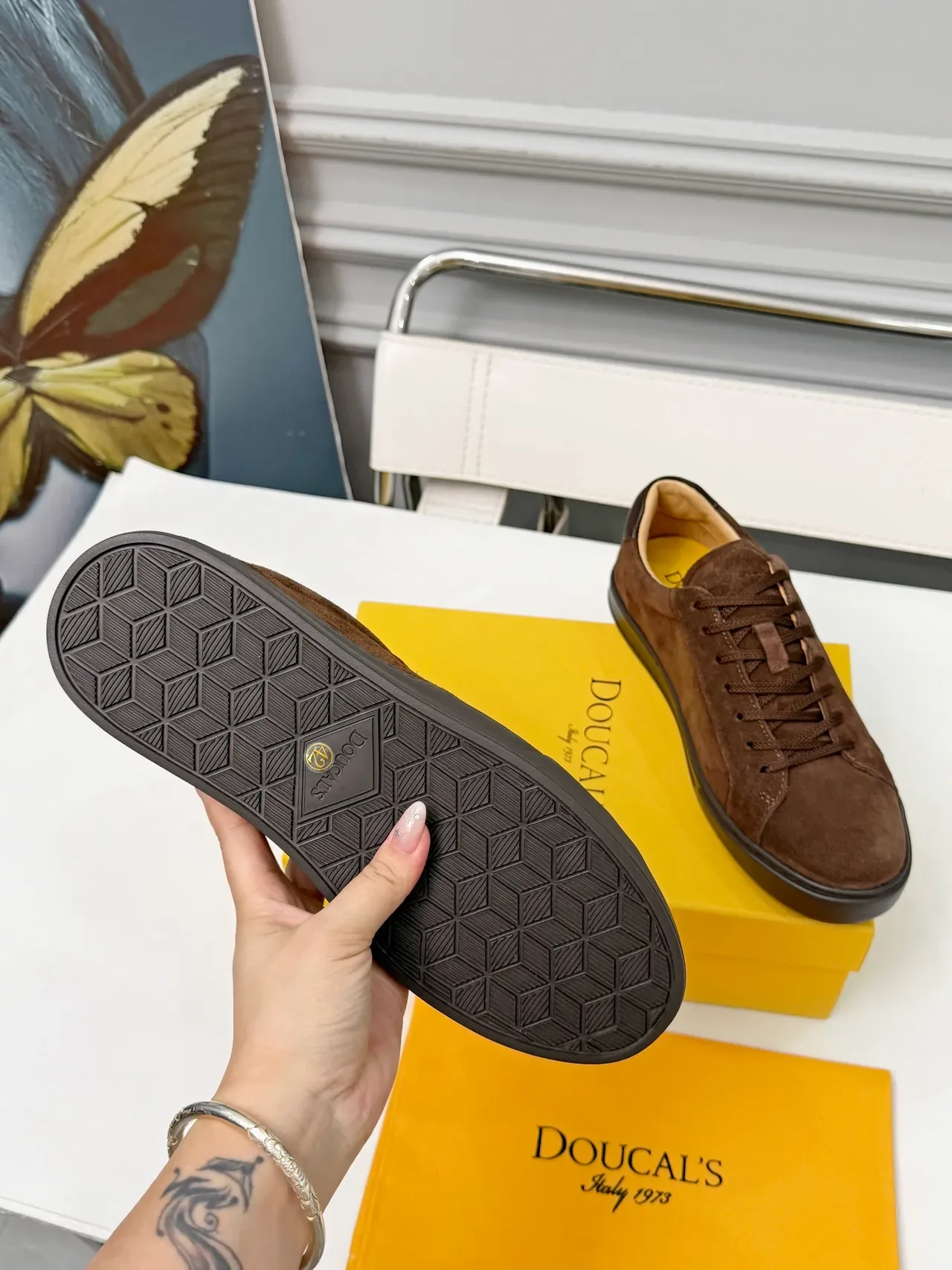 Doucal's Brown Suede Low-Top Lace-Up Lifestyle Sneakers 2
