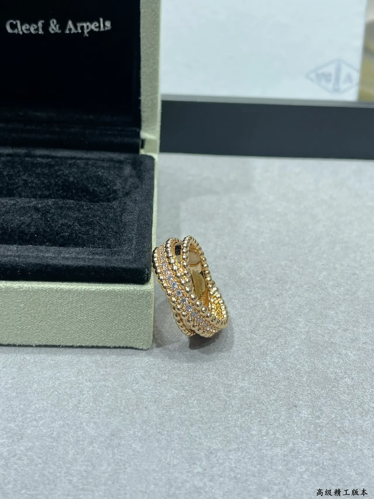 Dual-Tone Beaded Pavé Ring Set Rings 5