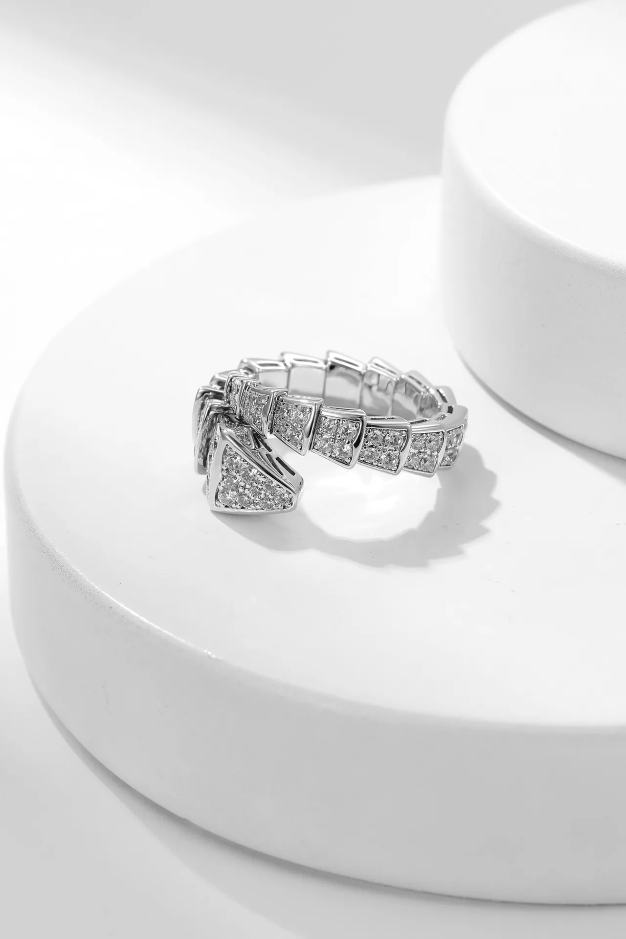 Dual-Tone Geometric Pavé-Set Sculptural Earrings 2