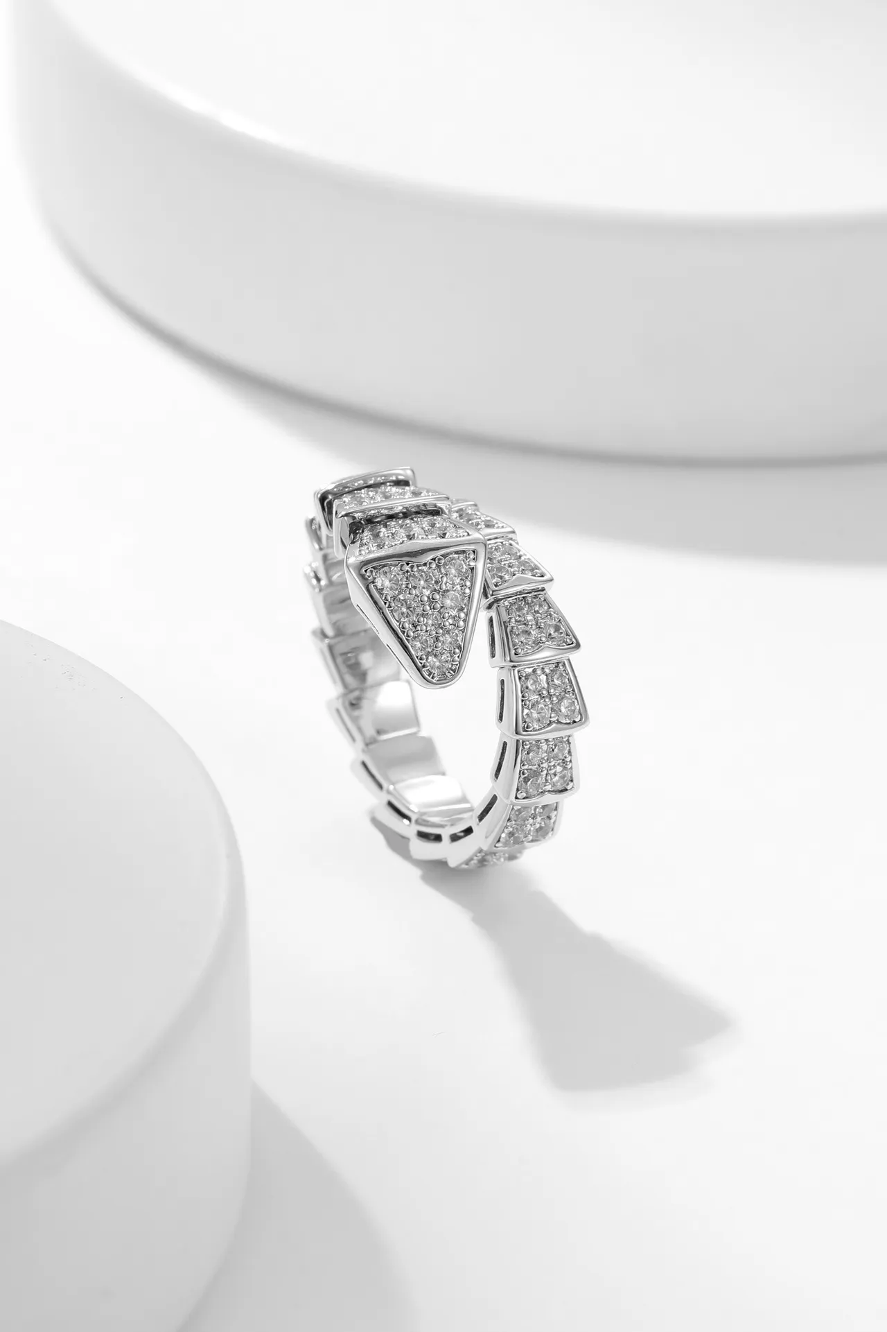 Dual-Tone Geometric Pavé-Set Sculptural Earrings 5