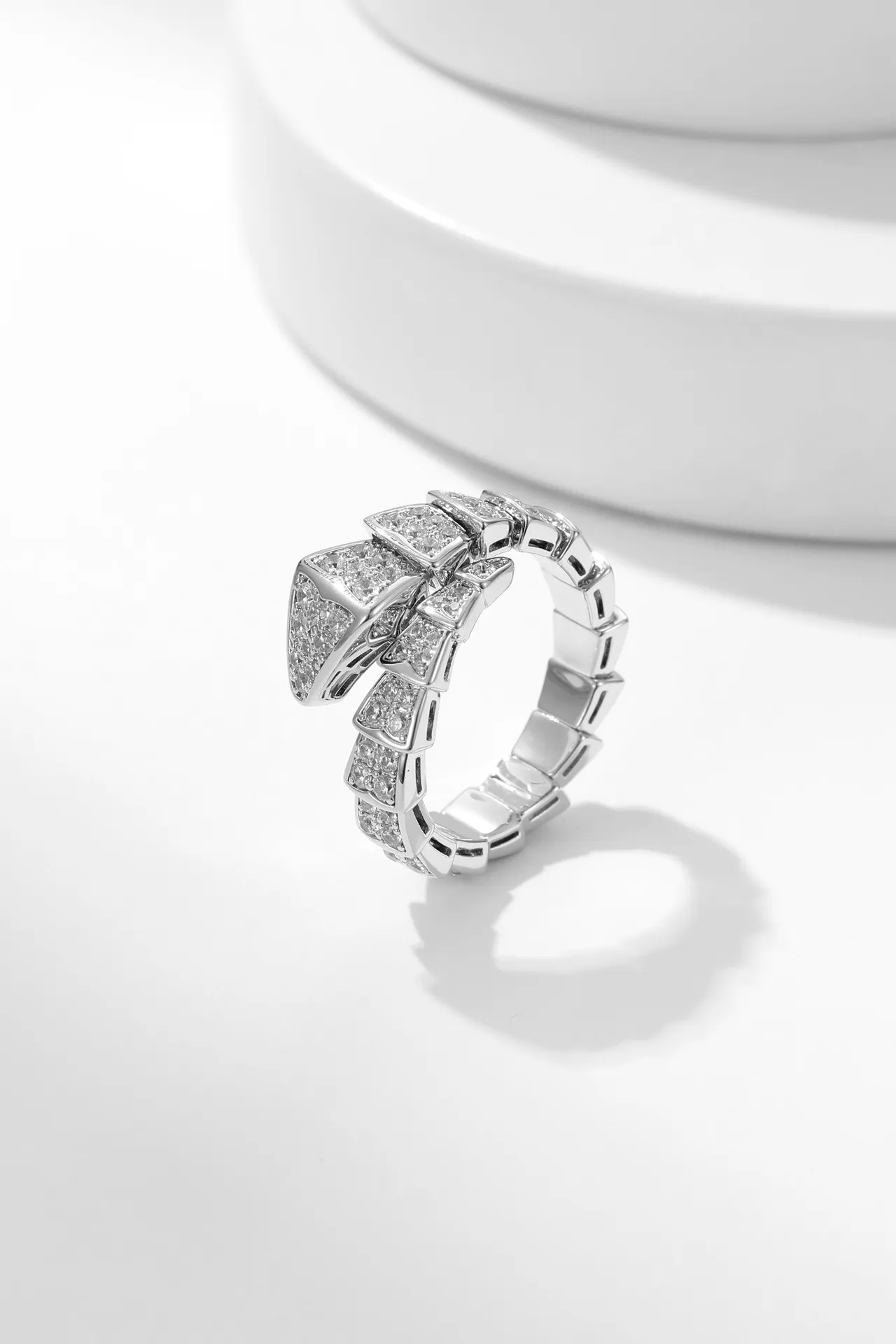 Dual-Tone Geometric Pavé-Set Sculptural Earrings 7