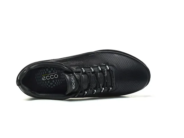 ECCO BIOM Black Green Perforated Leather Upper Minimalist Cushioned Sole Lifestyle Sneakers 2