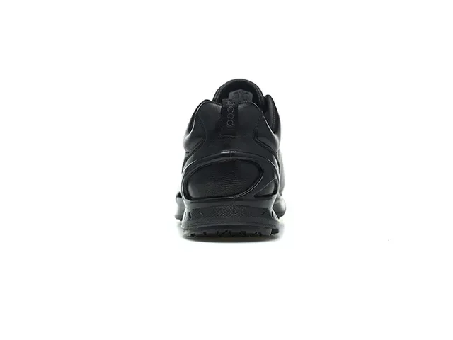 ECCO BIOM Black Green Perforated Leather Upper Minimalist Cushioned Sole Lifestyle Sneakers 6