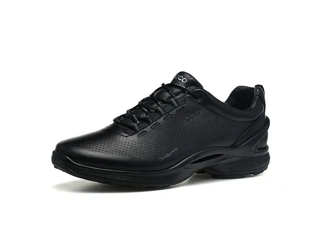 ECCO BIOM Black Green Perforated Leather Upper Minimalist Cushioned Sole Lifestyle Sneakers 8