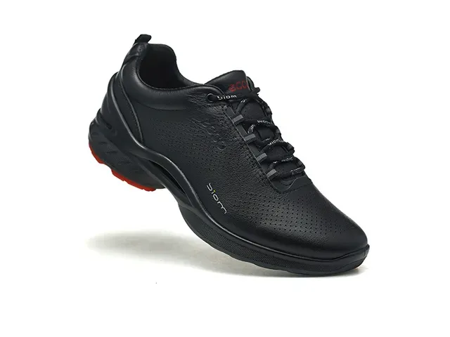 ECCO BIOM Black Green Perforated Leather Upper Minimalist Cushioned Sole Lifestyle Sneakers 10