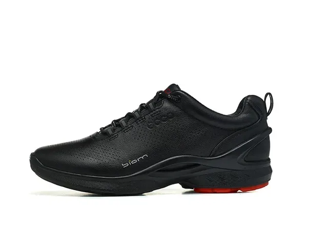 ECCO BIOM Black Green Perforated Leather Upper Minimalist Cushioned Sole Lifestyle Sneakers 14