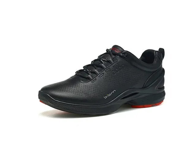 ECCO BIOM Black Green Perforated Leather Upper Minimalist Cushioned Sole Lifestyle Sneakers 15