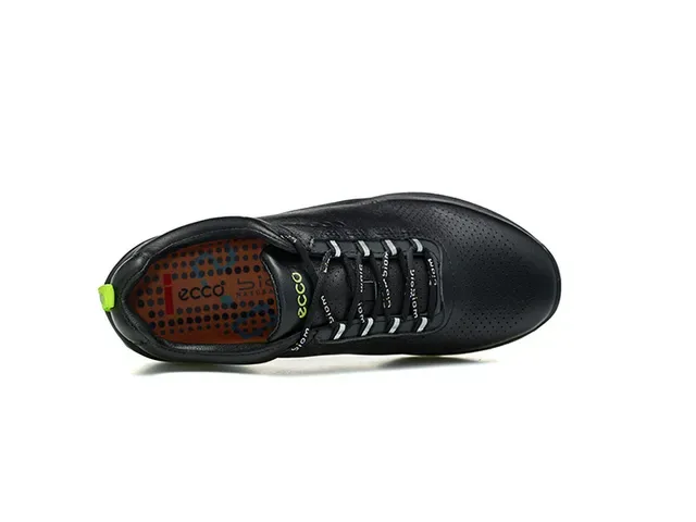 ECCO BIOM Black Green Perforated Leather Upper Minimalist Cushioned Sole Lifestyle Sneakers 16