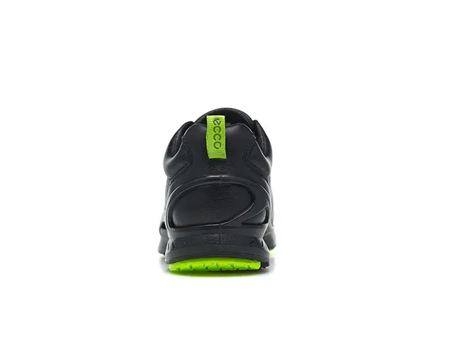 ECCO BIOM Black Green Perforated Leather Upper Minimalist Cushioned Sole Lifestyle Sneakers 19