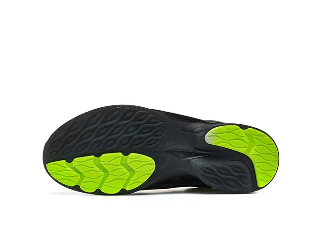 ECCO BIOM Black Green Perforated Leather Upper Minimalist Cushioned Sole Lifestyle Sneakers 20