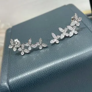 Floral Vine Pavé Crystal Stud Earrings