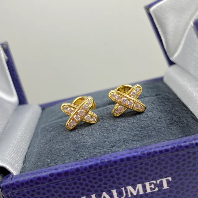 Fred X Gold Silver Pavé-Set Earrings 7