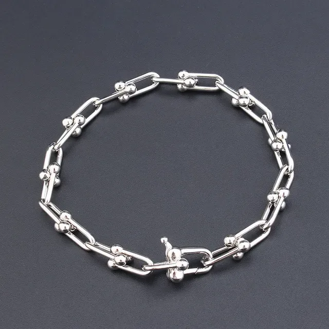 Gold and Silver Ball-Accented Chunky Chain Link Bracelets 2