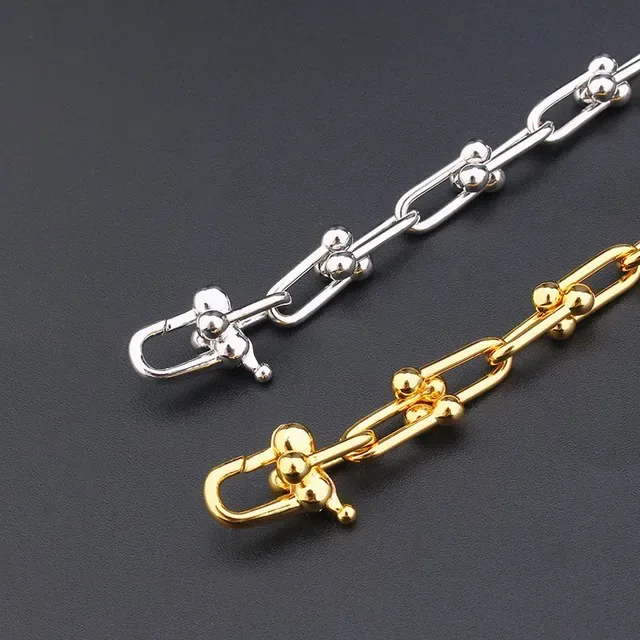 Gold and Silver Ball-Accented Chunky Chain Link Bracelets 8