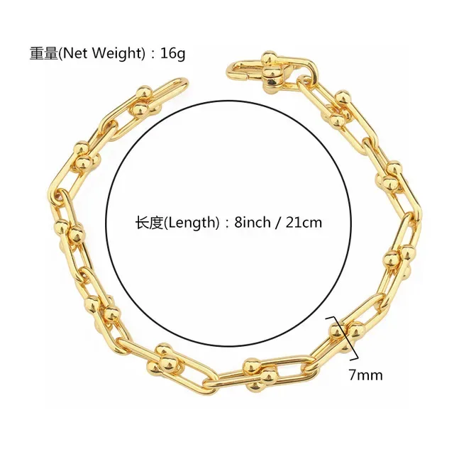 Gold and Silver Ball-Accented Chunky Chain Link Bracelets 9