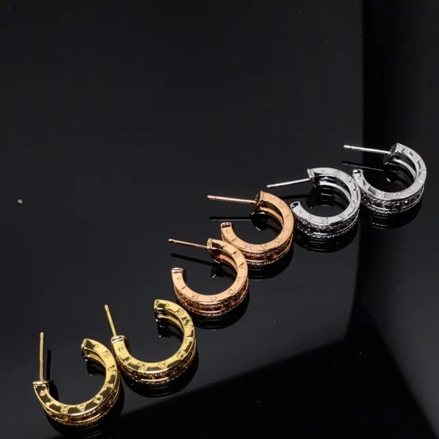 Gold and Silver Multi-Band Pavé Textured Hinged Hoop Earrings 2