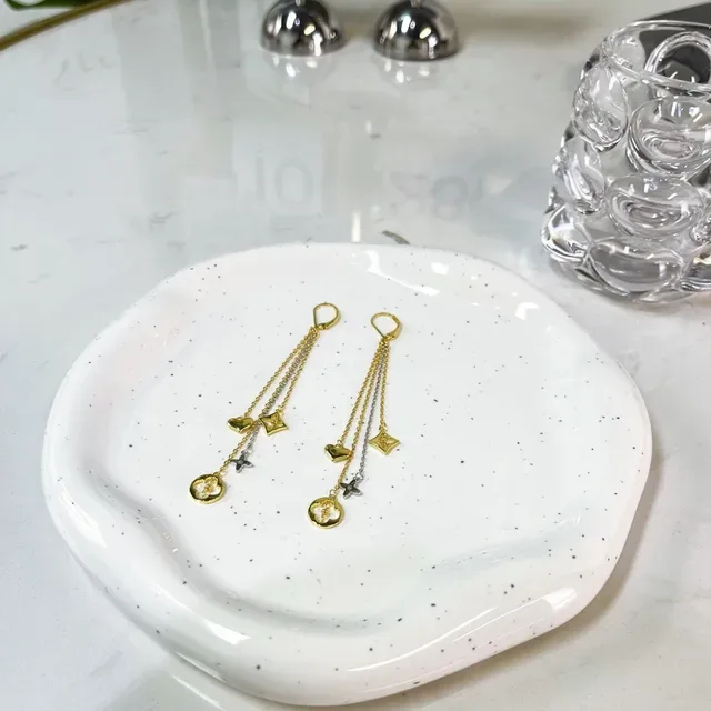 Gold and Silver Tone Multi-Chain Tassel Charm Earrings 6