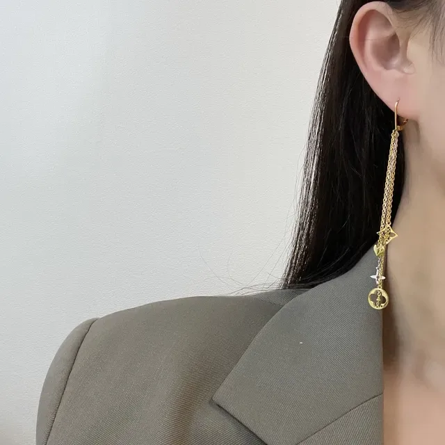 Gold and Silver Tone Multi-Chain Tassel Charm Earrings 7