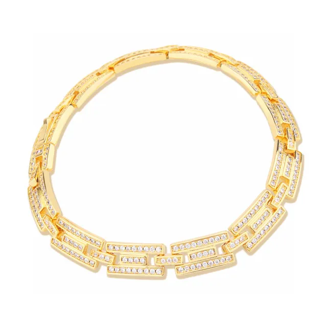 Gold and Silver Tone Pavé Crystal Link Bracelets 2