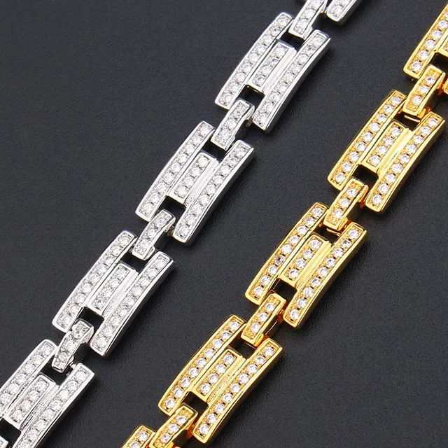 Gold and Silver Tone Pavé Crystal Link Bracelets 6