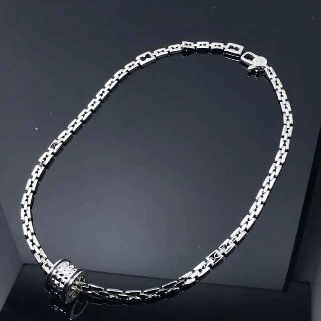 Colar Charms Barril Geométrico Facetado Ouro Preto Bandas Inlay 2