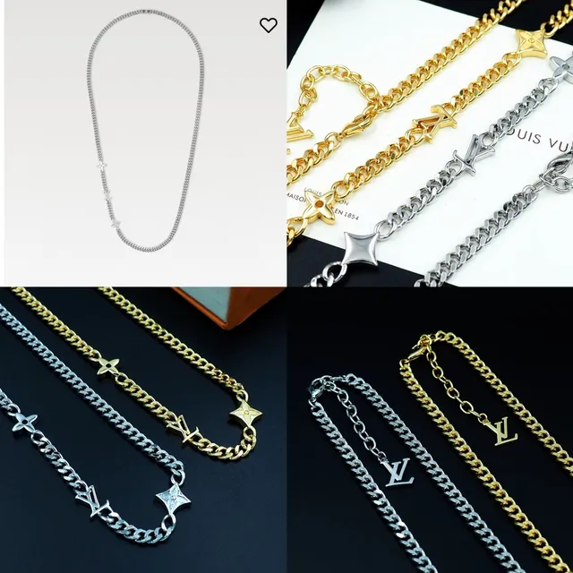 Gold Curb Chain Metal Necklace 2